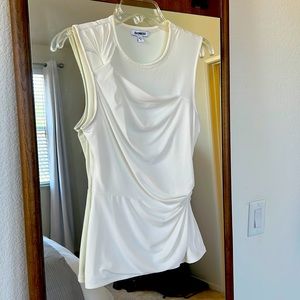 Express Rouched Ivory Sleeveless Top
